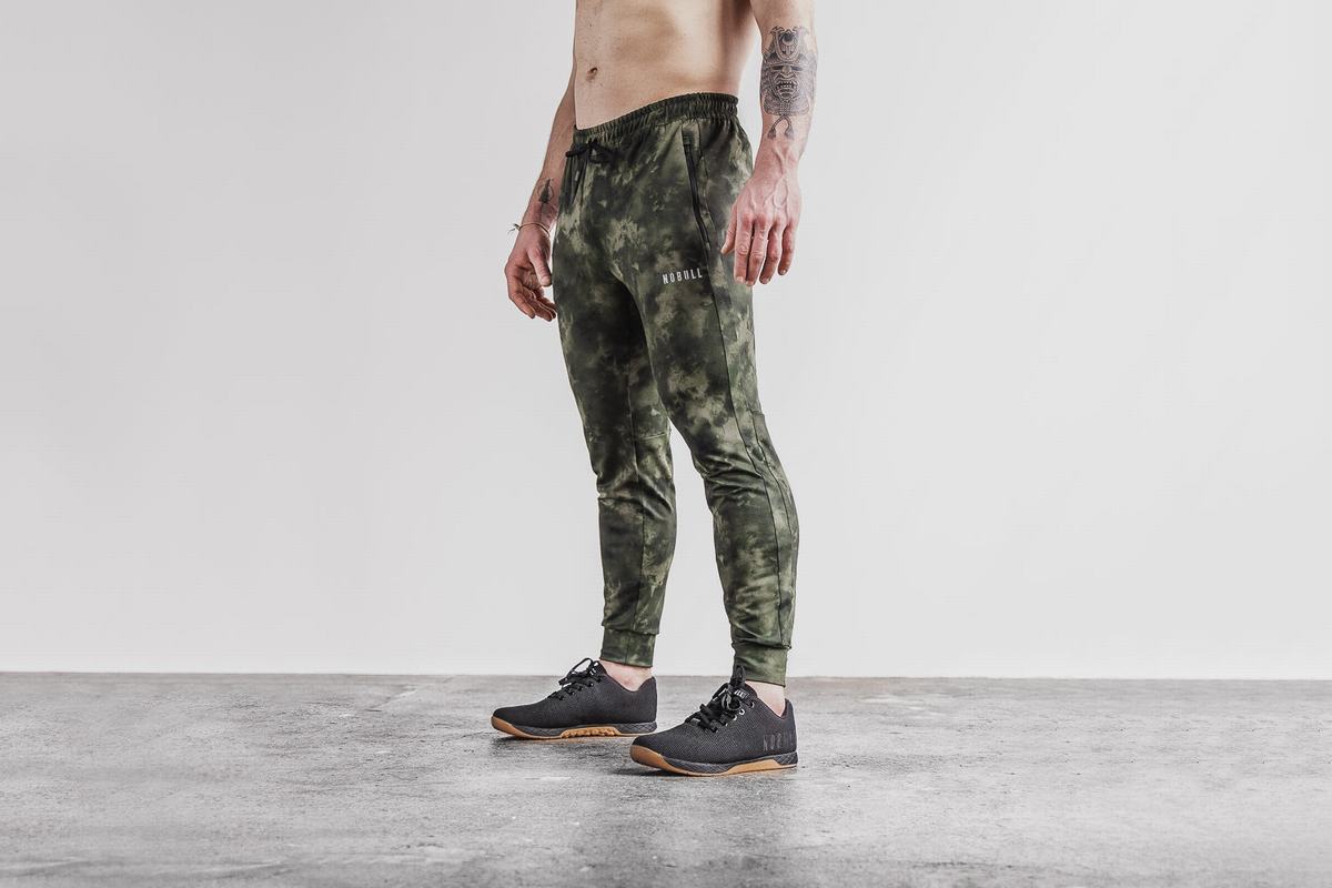 Nobull Tie-Dye Men\'s Joggers Green | Australia (JD8946)